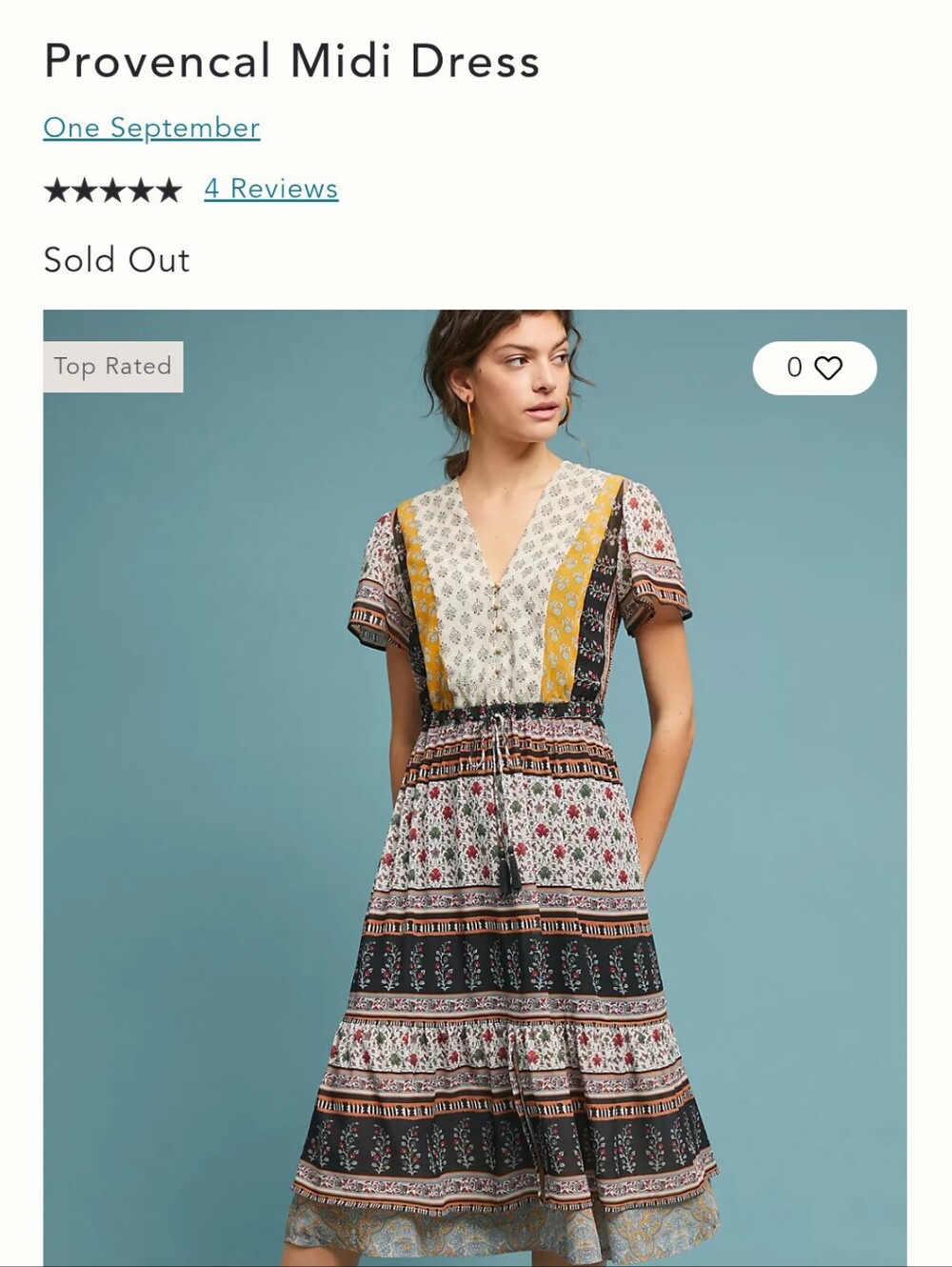 Boho Floral V-Neck Midi Dress - Yellow & Green